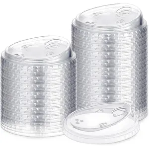 Household daily necessities Ziliny 25 Count 98mm/3.86inch Strawless Sipper Lids, Clear Pet Lids for Plastic Cup Disposable Cover for 12, 16, 18 & 20 oz Cold Brew, Coffee, Beer, Cocktail, Wine, Beverage, Milkshake Cups (Style2)