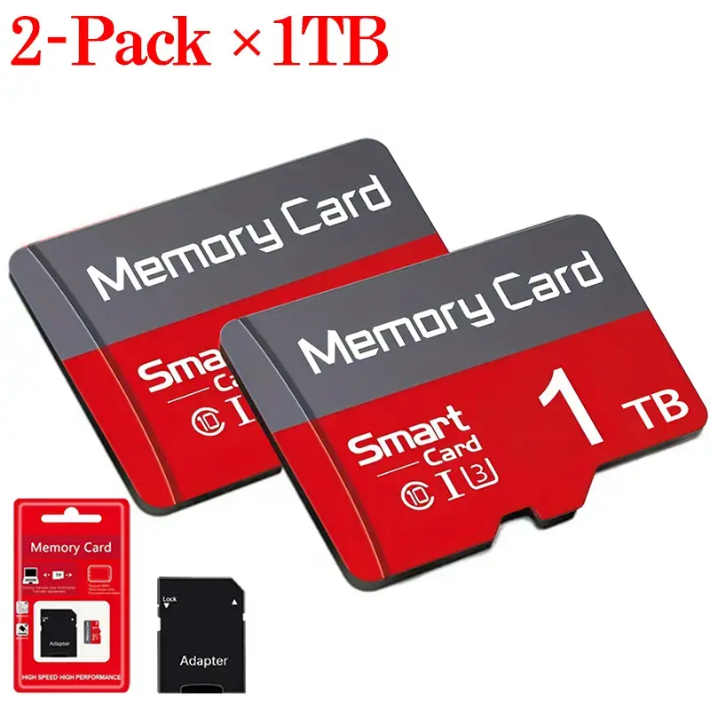 Micro SD Card 1 TB Pack of 2 TF Flash Memory Card for Phone Camera Drone