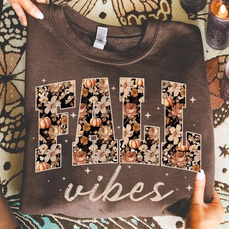Retro Fall Vibes Shirt, Comfort Colors Pumpkin Tee, Preppy Floral Pumpkin Shirt, Vintage Autumn Graphic T-Shirt, Pumpkin Spice Season Tee, Cozy Fall Outfit, Tis The Season Shirt