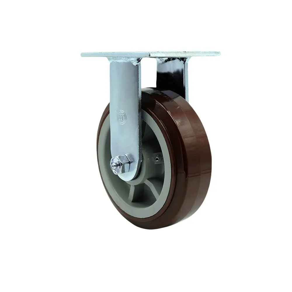 Greenlee GRE-SCC-30R620-PPUR CR6 Rigid Casters - 6" Diameter x 2" Wide Polyurethane Wheel, 900 lbs Load Capacity, Greenlee GMX Material Cart Heavy-Duty Replacement, Non-Marking, Flat Spot-Resistant, Travel-Ready, Heat-Treated Bearings