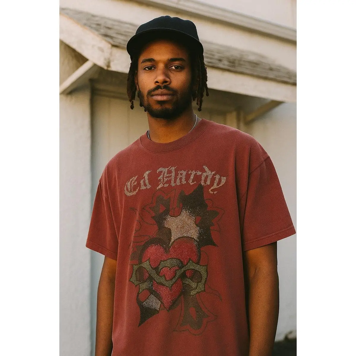 Ed Hardy SACRED HEART BOXY TEE