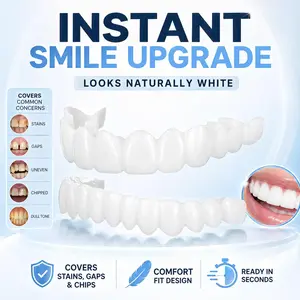 Quick-Apply Snap-On Veneers: Reusable, Soft & Flexible Cosmetic Dental Smile Covers for Instant Natural White Smile Enhancement