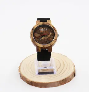 Wood Watch Wood Collage  - Free Engraving by Terrain Outdoor Gear - Unisex Casual Wooden Watch Custom Engrave Personalize Camping, Outdoor
