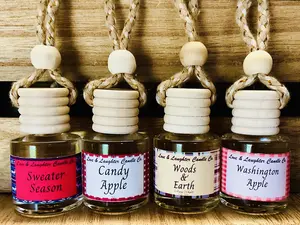 Love & Laughter Candle Co. Fall Scents Car Diffuser - Hanging Car Air Freshener with Long-Lasting Fragrance - Perfect for Cars, Closets, Bathrooms & Small Spaces - Handmade with Care in Small Batches