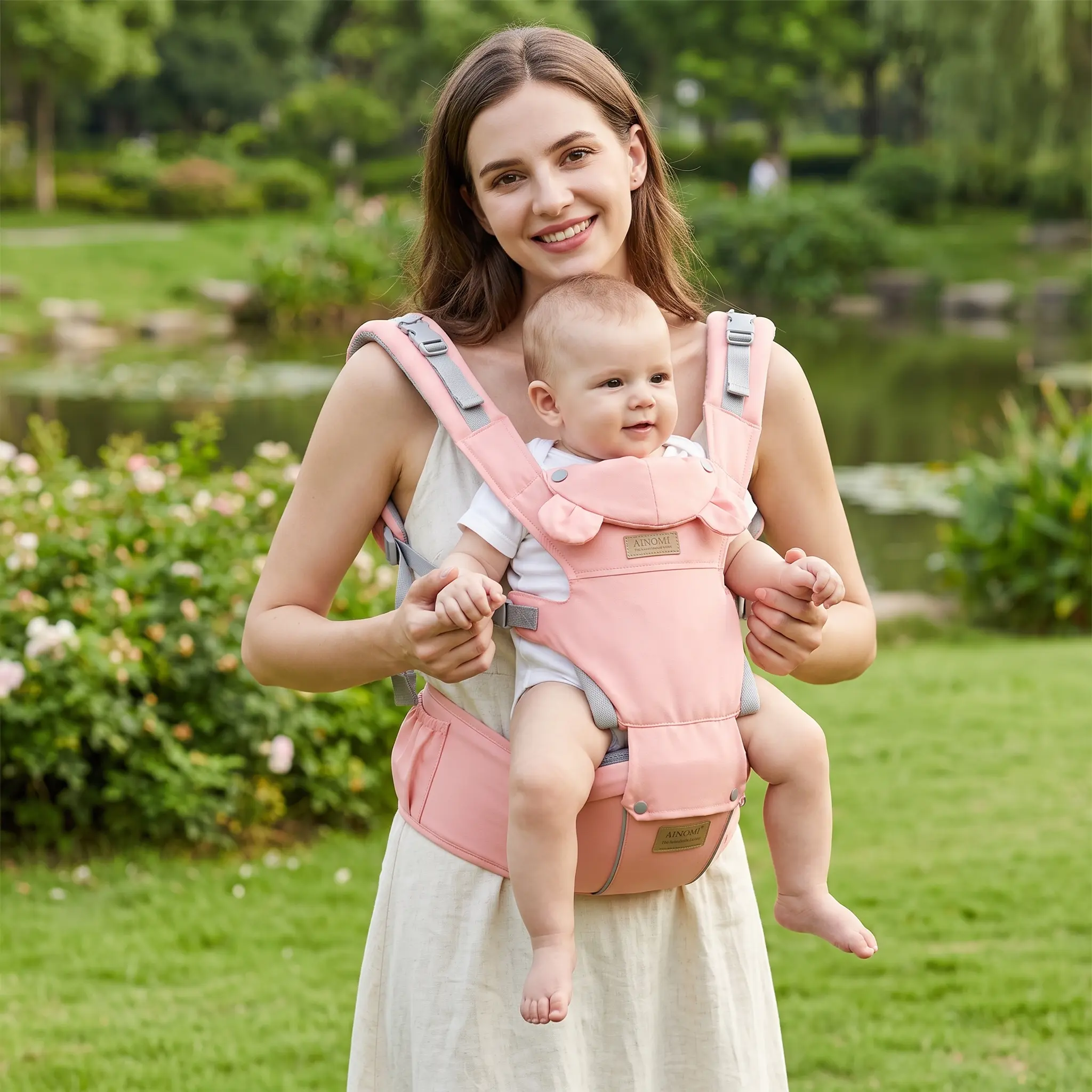 Cozy Daily & Travel Baby Essentials Ergonomic Hands-Free Baby Hip Seat Carrier, Adjustable All-Position Breathable Mesh Wrap, Complete Accessories for Newborn 0-36 Months, Perfect Labor Day Gift