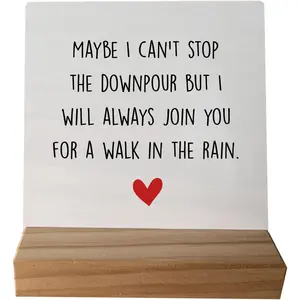 Friendship Gifts, Sentimental Gifts for Friend, Cheer Up Gifts Encouragement Gifts, Bestie BFF Gifts, Maybe I Can't Stop the Downpour Friendship  Plaque Sign