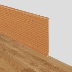Baseboard Molding Trim 4 Inch x 40 Feet Self-Vinyl Wall Base Peel and Stick Cove Base Wall Moulding Trim (Wood Grain Yellow)