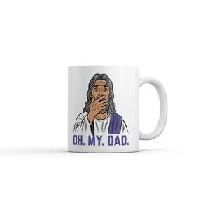 Oh My Dad Mug Funny Sarcastic Jesus Graphic Novelty Coffee Cup - 11oz Funny Coffee Mugs Ceramic Printed Drinkware Cup