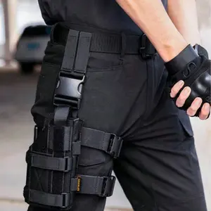 1 Pc Right-Handed Tactical Thigh Holster - Adjustable Quick-Draw With Magazine Pouch, 600D Nylon For CS Field & Airsoft