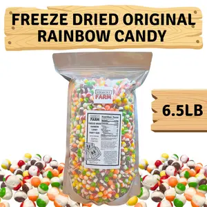 Freeze Dried Original Rainbow Candy 6.5lb Jumbo Bag Crunchy Intense Flavor Lightweight Snack Resealable Boxed Original 6.5lb Bulk Candy - Bonbon