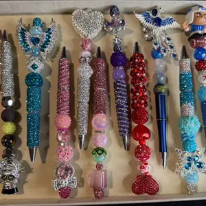 Rhinestone Pens - Claim on live $15 Stylish Writing Accessory with Colorful Beads Unique Designs and Sparkling Gemstone Accents