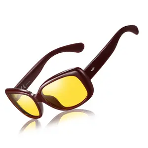 HAOLOTA Night Vision Driving Glasses Polarized HD Yellow Tinted Anti Glare Sunglasses for Women Lightweight Comfortable Stylish Design