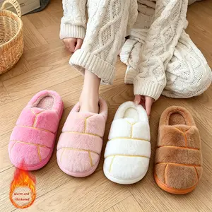 Women's Mens Fuzzy Slip-on Slippers Warm Cozy Soft Lightweight Memory Foam Indoor House Shoes