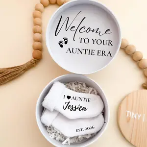 Auntie Pregnancy Announcement Box – Baby Booties Reveal Gift