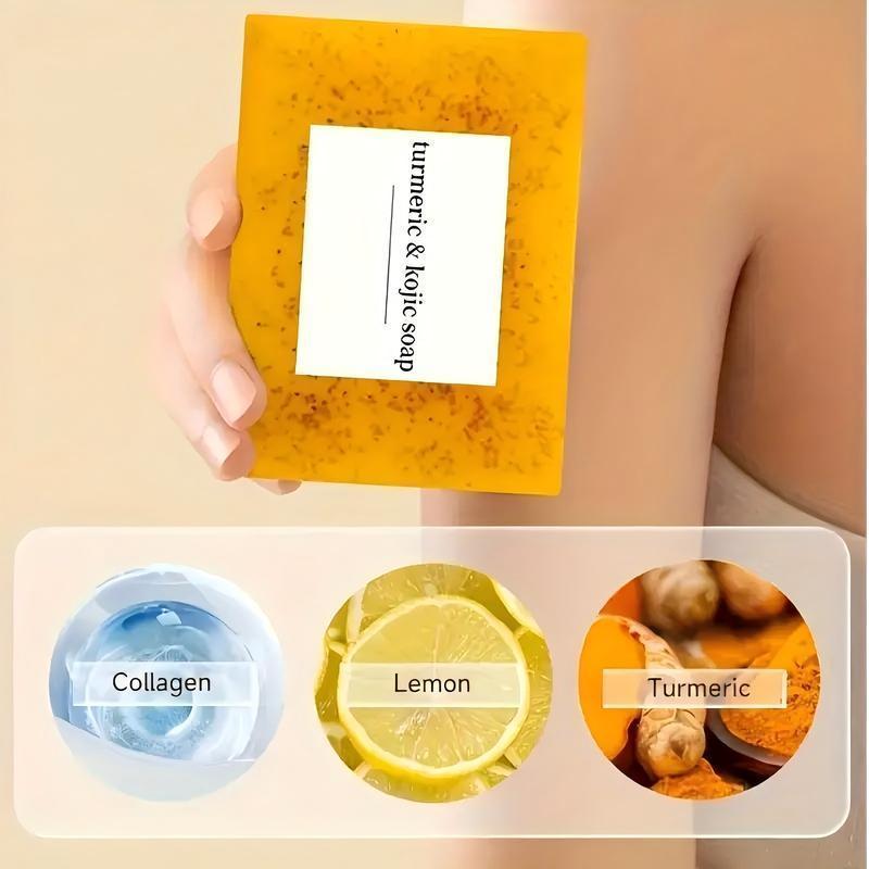 Turmeric Soap for Face & Body, Natural Brightening Cleansing Bar, Gentle Moisturizing Bath Soap for All Skin Types, Perfect Gift