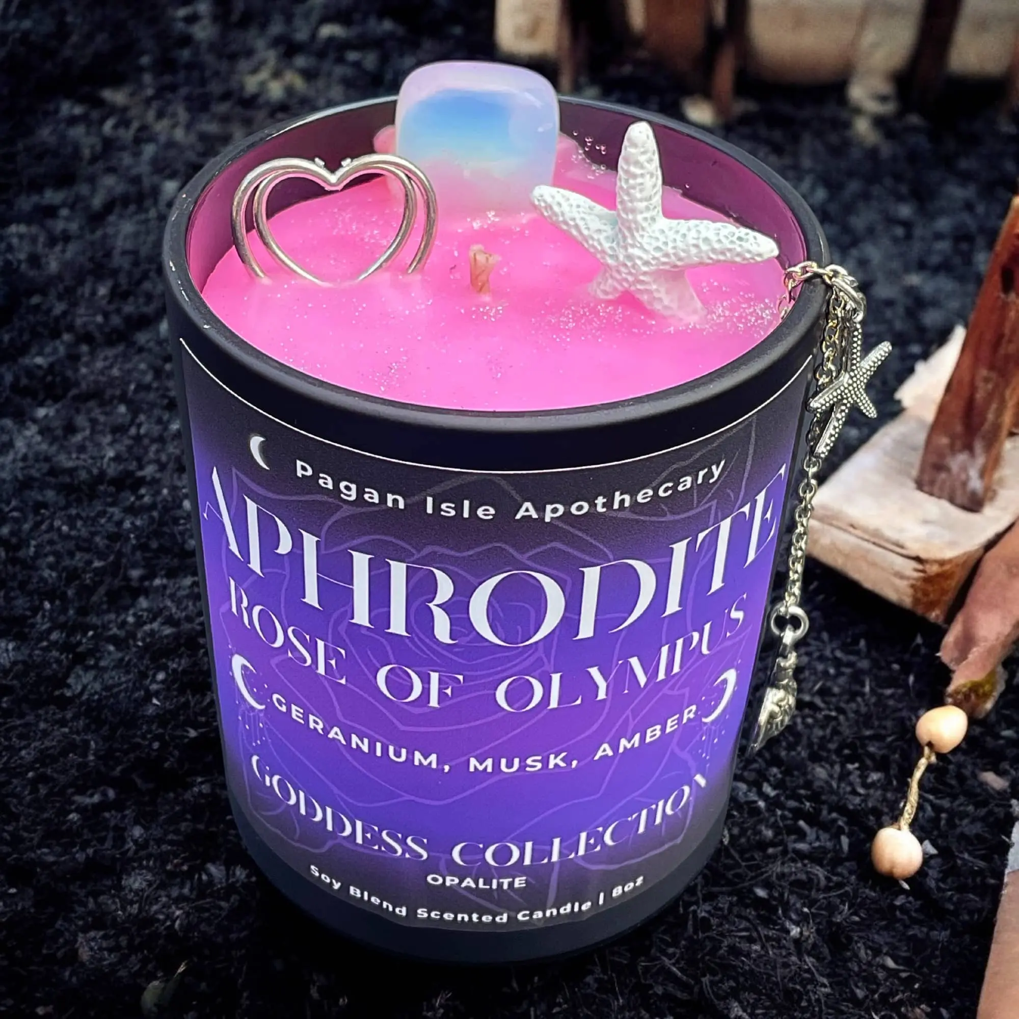 Aphrodite Goddess Candle - Geranium, Amber, Musk 8oz