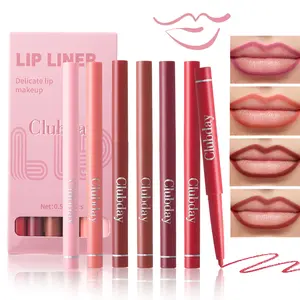 Matte Lip Pencil Set (6-Piece) — Retractable Lip Liners & Nude Lipstick Pencils (Makeup Kit) Gloss