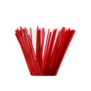 [1000 PACK] 5 Inch Compostable Plastic Stirrer, Bio Degradable, Eco Friendly, Sip Stirrer, Bar Stirrer, Sip Straw, For Coffee, Cocktail, Latte and Tea - 5 Inches, 1000/Box, Red