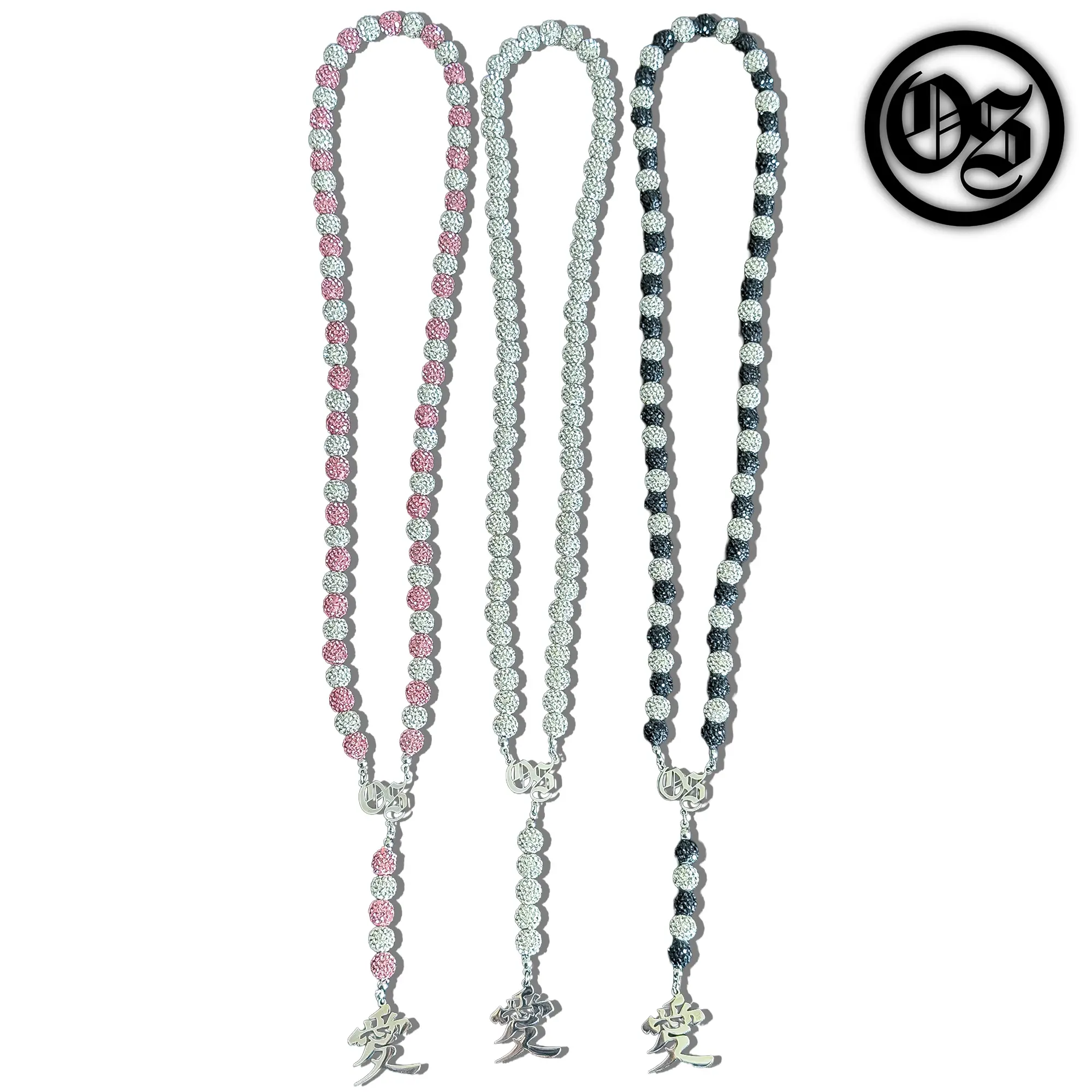 OTHERSIDE Kanji Rosaries - White, Black, Pink