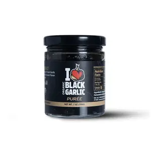 Black Garlic Purée Paste in Glass Jar Umami for Easy Cooking 7 oz