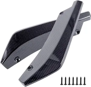 Universal Car Front Rear Bumper Strip Lip Spoiler Diffuser Splitter Scratch Protector Carbon Fiber Winglets Side Skirt Extension(Carbon Fiber color)