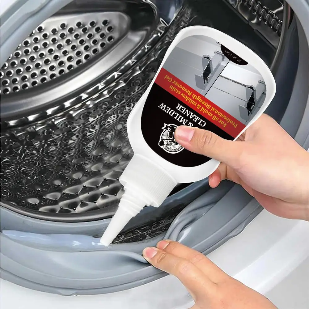 Rapid Mold & Mildew Stain Remover - Mold Stain Remover Gel Cleaner Heavy Duty Stain Cleaner for Front Loader Washing Machine Seal, Bathroom Grout, Shower, Caulk - Front Load Washer Cleaning Solution - 6.76oz