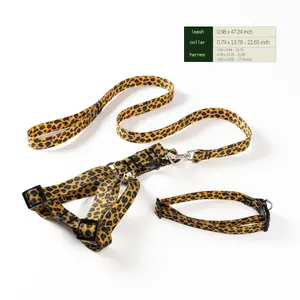 Petpy Leopard print 3pc set (Collar,Harness,Leash)