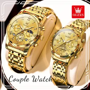 OLEVS Romantic Luxury Couple Watch Set, Luminous Waterproof Quartz Wristwatches