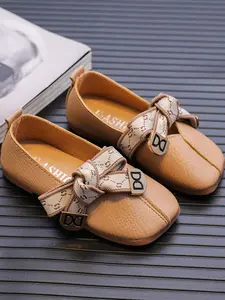 Girls' Leather Shoes Spring & Fall 2026 New Design Mary Jane Single Shoe Bow PU Rubber Sole All Seasons
