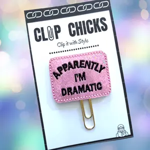 Apparently I'm Dramatic Novelty Paper Clip, Fun Bookmark, Planner Clip, Paper Organizer, Journal Accessories, Great Gift for Readers or Writers, Whimsical Gift under $5.Whimsical Gifts under $5.