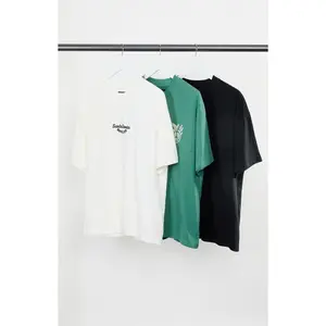 Pacsun Men's 3 Pack Solid Color Embroidered T-Shirts