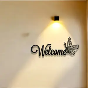 Metal Butterfly Wall Art, Minimalist Design, Butterfly Pattern Design, Vintage Floral Sculpture, Welcome Home Sign, for Living Room, Bedroom, Office, Garden