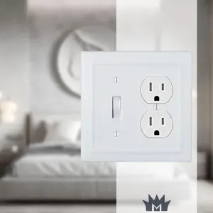 Architectural Combo Toggle / Duplex Light Switch Wall Plate - White