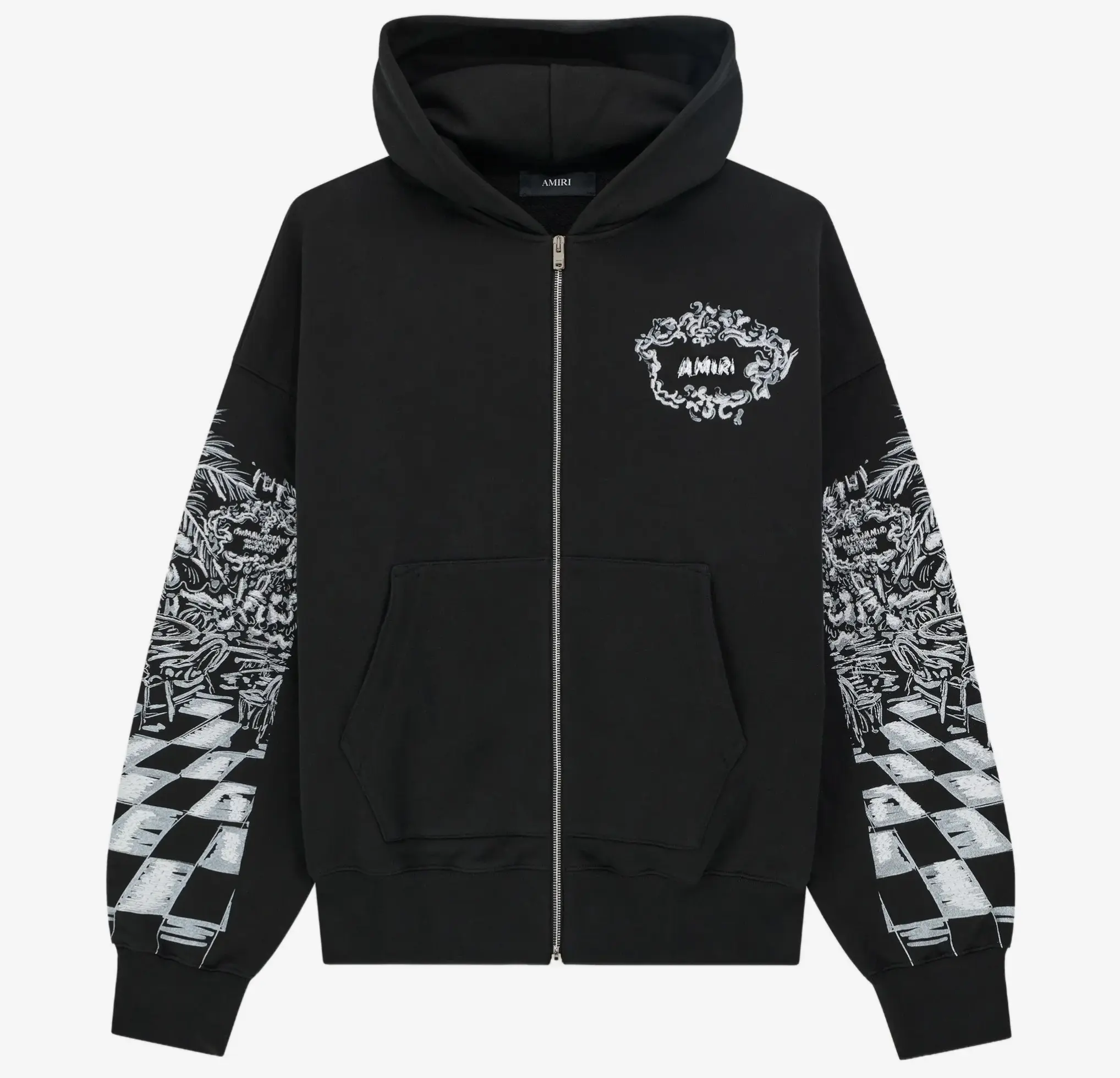 AMIRI Chateau Sketch Embroidered Full-Zip Hoodie Size XXL (MSRP: $1,290)
