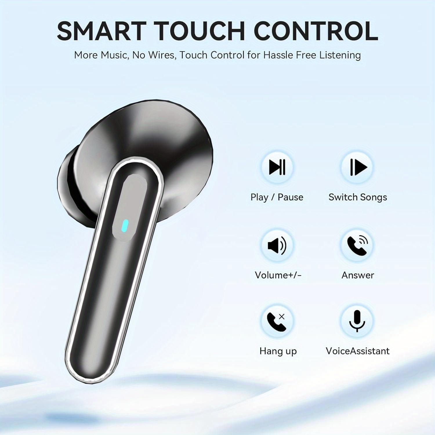 Wireless Earbuds for Music, Stereo Headset, Touch Control in Ear Earphones, Sport Headphones with LED Digital Display Charging Case