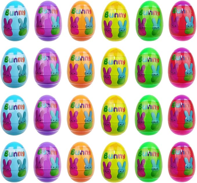 24‑Pack Prefilled Easter Eggs with Slow Rising Squishy Toys – Easter Bunny Surprise Toys for Kids Easter Egg Hunt, Easter Basket Stuffers & Party Favors