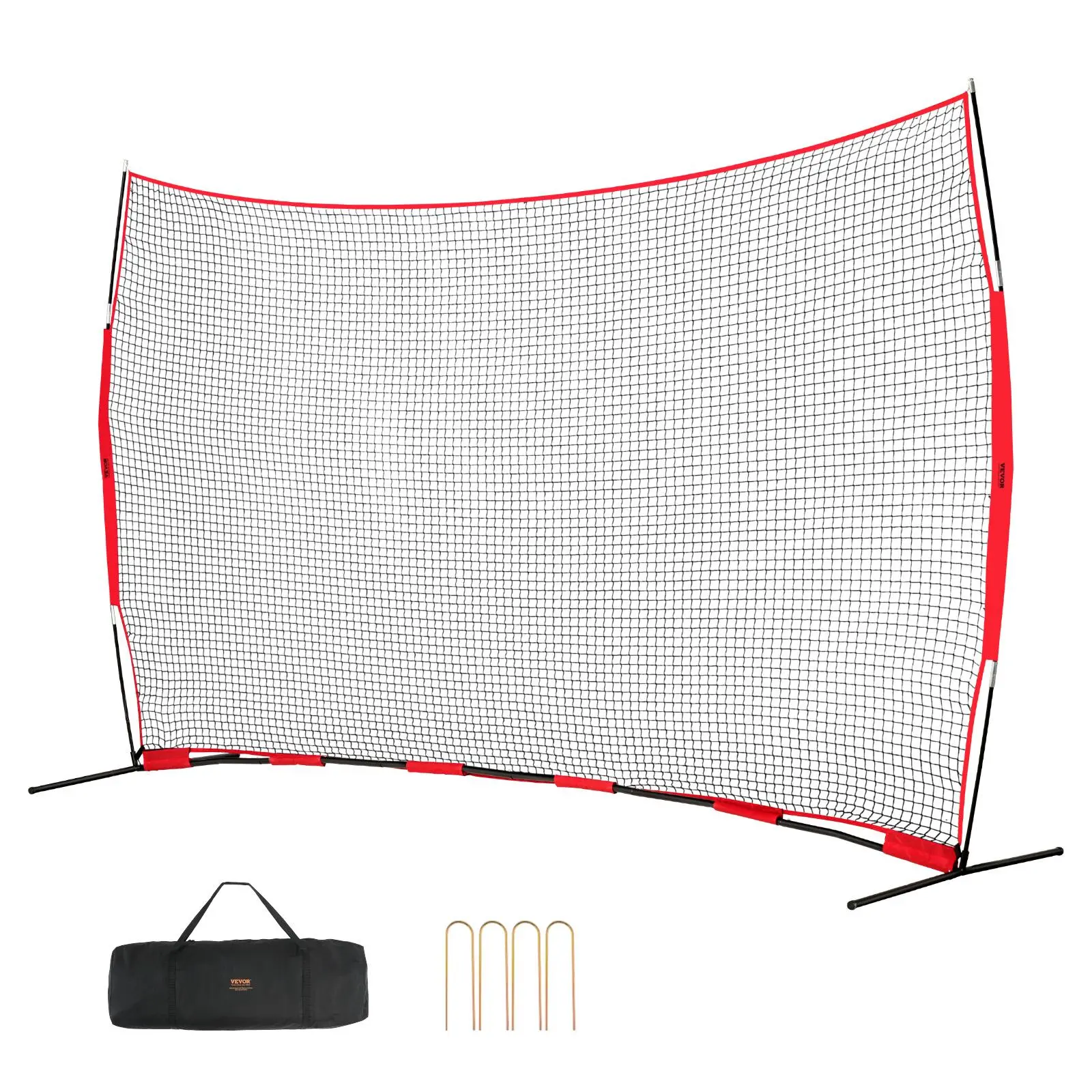 【Summerfinds】VEVOR 16x10ft Compact Sportsball Barricade Backstop Net with Fiberglass Rods & Carry Bag, Portable Baseball Equipment, Protection Screen for Backyard Baseball Softball Training, Baseballequipment