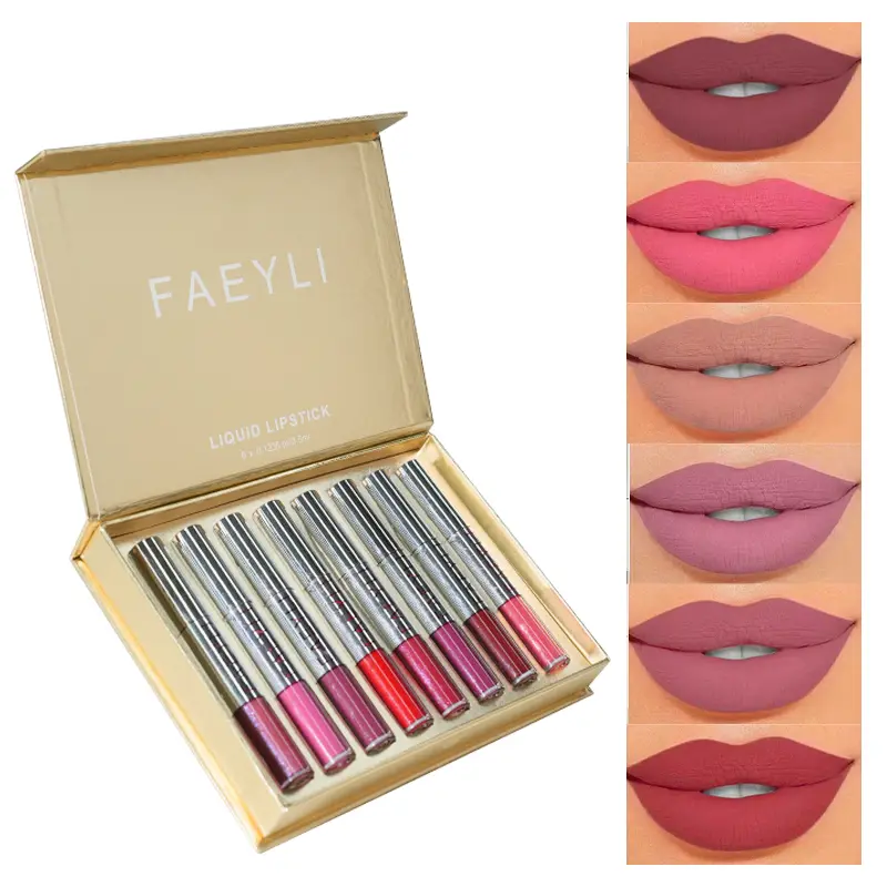 Faeyli 3-Piece Liquid Lipstick Set – 8 Bold & Long-Lasting Shades per Set | Matte & Glossy Finishes gala vogue Ultra-Comfort Matte Lipstick Waterproof Liquid Lip Gloss waterproof Lipstick