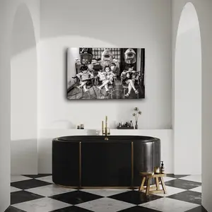 Vintage Hair Salon Poster Curly Hair Beauty Salon Black And White Wall Art Poster (7) Canvas Posters And Prints Wall Art for Living Room Bedroom Decor 18x12inch(45x30cm) Frame-style