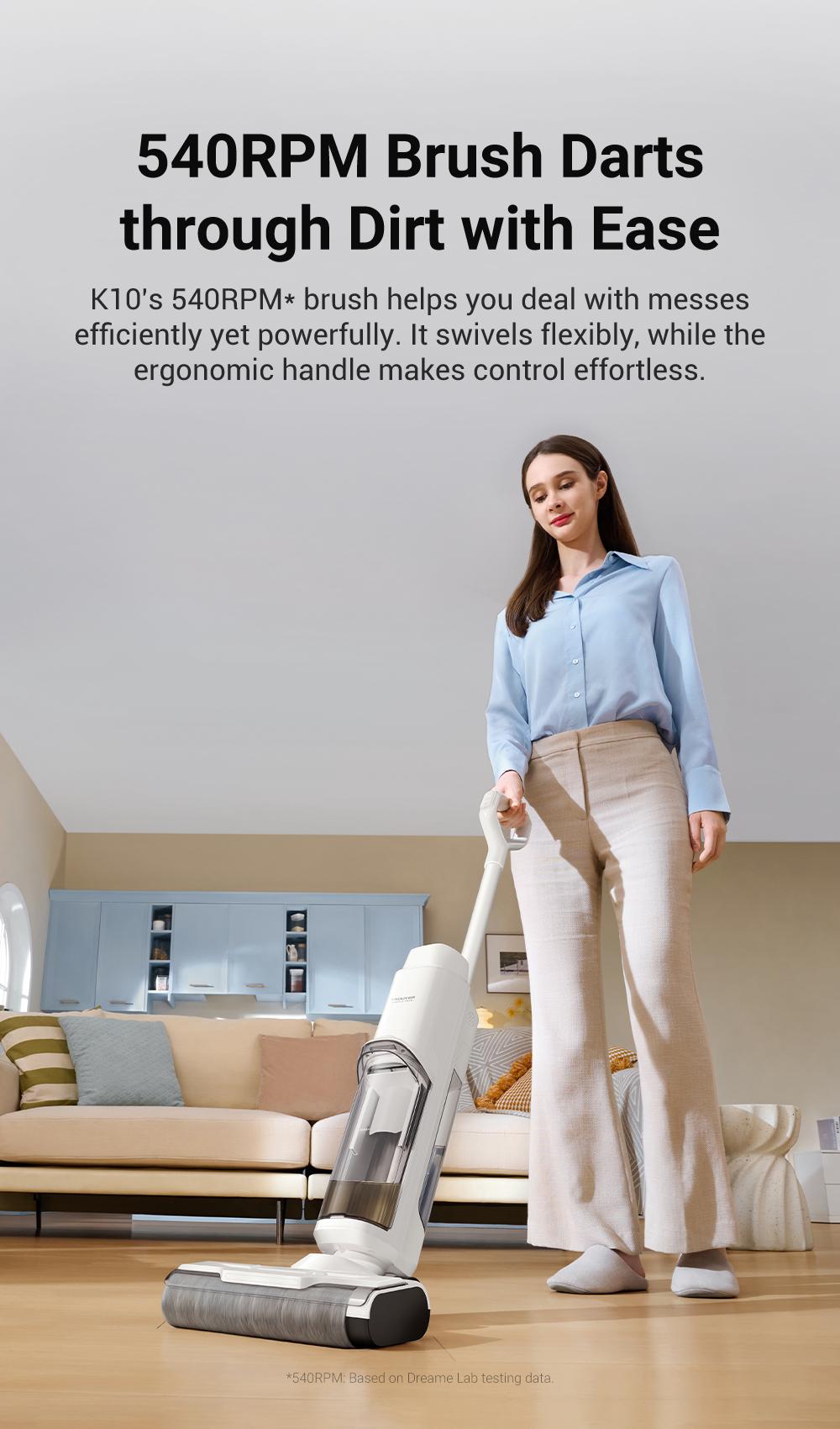 【LIVE】DREAME K10 Wet Dry Vacuum Cleaner, Smart Floor Cleaner Cordless Vacuum and Mop for Hard Floors, Cleans Itself, 540RPM Brush Darts through Dirt with Ease, Expressive Voice Prompts House Cleaning Gadgets Cleaning Machine