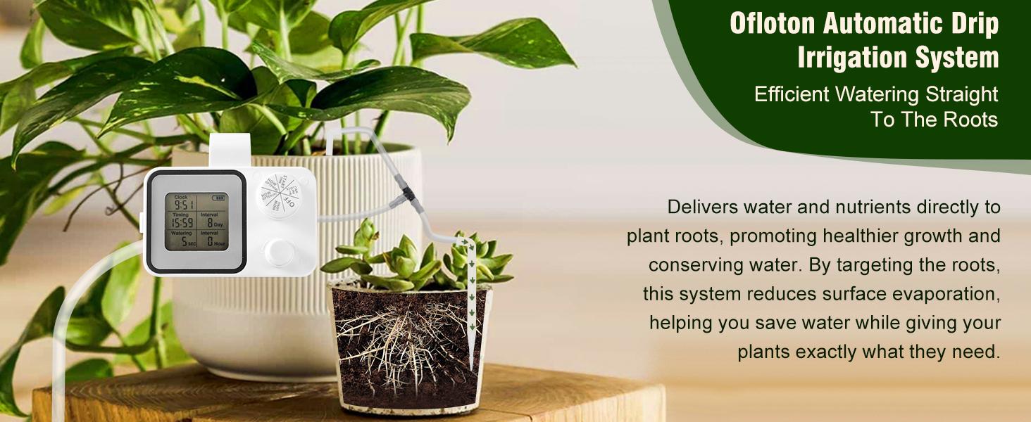 Automatic drip irrigation kit, ennvaofficial 15-pot indoor potted plant support system, automatic indoor plant watering system, equipped with a digital programmable watering timer