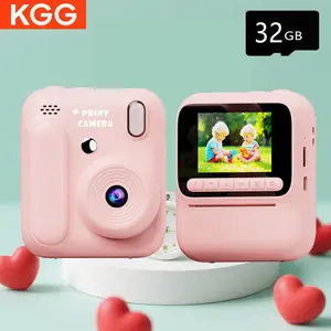 KGG Color Instant Camera ,1080P Thermal Print Toys Camera, 5 Color Printing Camera 32GB ,Print Photo Video Games Music Children Gift,
