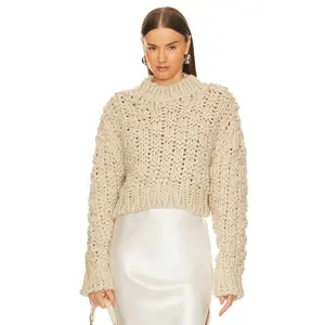 Lovers and Friends x Bridget Jolene Knit Sweater in Oatmeal oatmeal