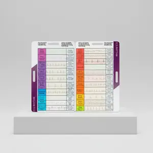 EKG Rhythm Interpretation Reference Card, 1-Count Portable Rapid Interpretation Guide, Visual Learning Tool for Medical Students and Office Stationery Supply, Learning Materials