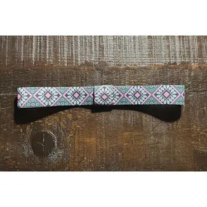 Pink and Gray Elastic Hat Band 1.25 inch