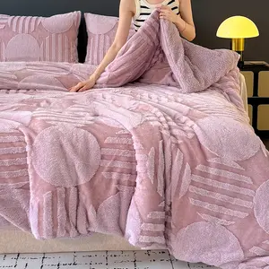 1pc Round Lamb Wool Weighted Blanket, Dual Layer Thick Warm Cover, Home Nap Blanket, Perfect for Relaxing, Sofa Bed Camping, Skin Friendly Blanket