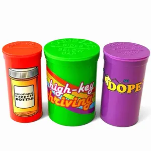 The Happy Pills Co. Dopamine Hit 3-Piece Collection Pop-Top Novelty Storage Bottles - Fun Decorative Containers For Small Item Organization