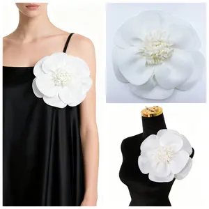 25 cm / 9.84 in Extra-Large 3D Red Rose Handmade Floral Decoration — Women’s Holiday, Party Decor, Clothing Trim Accessory, Handcrafted Sewing Product