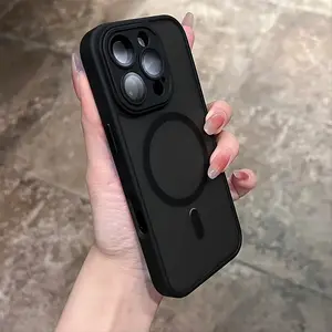 1pc luxury matte magnetic semi transparent Protective phone case, equipped with camera protection film, suitable for iPhone 17 Air 16 15 14 13 12 11 Pro Max Plus small tool enthusiasts