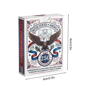 1776-2026 American Semiquincentennial Anniversary Play Cards, Premium Paper Historical Deck, Patriotic Collectible for Birthday, Festival, Housewarming Gifts - No Extra Frills America-Themed Party Supply